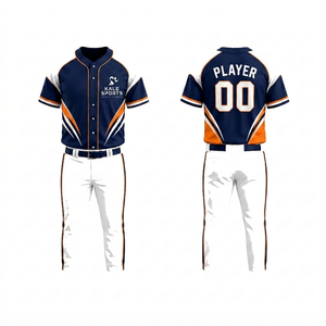 Uniforme de baseball personnalisé à manches courtes, fabrication professionnelle, service ODM personnalisé, 100 % polyester. - Product Image 1