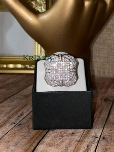 Unisex White Gold Diamond Ring Luxury Style Party Jewellry Lab Grown Diamonds D <b>Colour</b> Octagon <b>Shape</b> 925 Silver Ring - Product Image 5