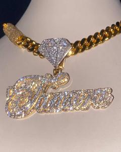 Colgante con Nombre de Moissanita VVS1 de 20 Quilates con Corte Brillante, Cadena Cubana de Plata Esterlina, Joyería de Lujo Estilo Hip Hop con Incrustaciones, Pieza Destacada - Product Image 4