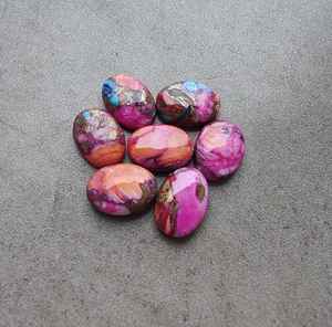 Cabujón ovalado de turquesa rosa de ostra espinosa, piedra suelta calibrada para fabricación de joyas y manualidades - Product Image 1