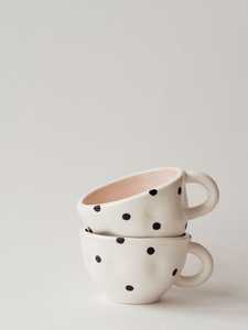 Ceramic <b>Mug</b> Polka Dot Design Matte Finish Dishwasher Safe Microwave Safe Home Use - Product Image 5