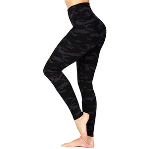 Leggings de yoga taille haute longueur intégrale imprimé camouflage en Spandex et Polyester, sans couture, avec taille élastique - Product Image 4