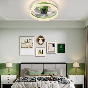 Ventilatori da Soffitto LED Moderni con Luci Dimmerabili e Installazione Sottile a Incasso Verde - Product Image 2