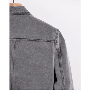 High Quality Men's Retro <b>Denim</b> <b>Jacket</b> Spring Autumn New Single-Breasted Frock <b>Jacket</b> Loose Fit Long Length XL Size Zipper Cotton - Product Image 4