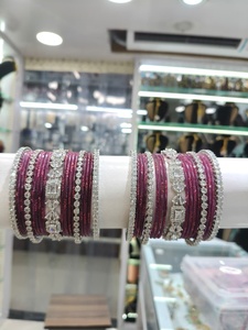 PADMAWATI <b>BANGLES</b> PRIVATE LIMITED American Tungsten Gold Plated Bridal Wedding Women's Luxury <b>Bangles</b> Set Crystal Rhinestone - Product Image 1