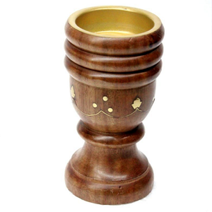 Soporte de madera artesanal para quemador de incienso con acabado de madera para decoración del hogar, para cera aromática y soporte para varillas de incienso - Product Image 1