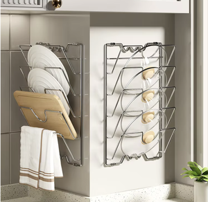 Organizador de tapas de ollas de 5 niveles, fabricado en Vietnam, de alta calidad, OEM/ODM, estante metálico de almacenamiento para puerta de armario de cocina - Product Image 2