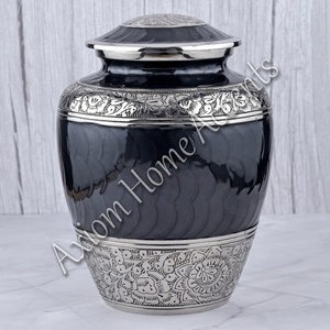 Handcrafted Aluminum Cremation Urn With Detailed Engravings <b>Beautiful</b> Memorial Keepsake by Axiom Home Accents - Product Image 1