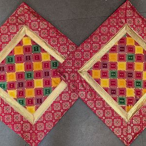 Handmade Pooja Aasan Mats for Worship Set of 2 Traditional Indian Prayer Mats for Temple Home <b>Mandir</b> Decoration and Festival Use - Product Image 2