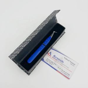 แหนบถอนขนตาสแตนเลสสตีลแข็งแบบมืออาชีพ90องศาอุปกรณ์ต่อขนตาสีฟ้าดีไซน์รูปหัวใจ - Product Image 2