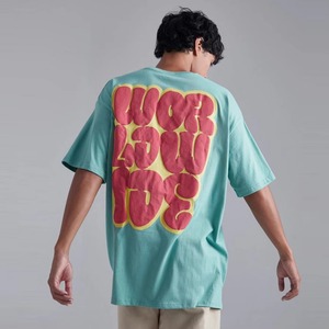 Wholesale New Unisex Oversized Cotton T-Shirt 240G Heavyweight Puff Printing <b>TShirt</b> Custom 3D Logo Tee Casual Streetwear for Men - Product Image 5