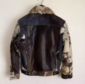 Veste en cuir PU pour homme, col montant, patchwork, doublure en fourrure, coupe-vent, imperméable, style streetwear, coupe classique, hiver - Product Image 5