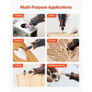 Kit d'outils rotatifs sans fil 73 pièces DC4V, mini-outil électrique portable, 5 vitesses, 7000-20000 tr/min, pour usage polyvalent DIY - Product Image 3