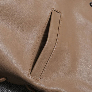 Chaleco de Cuero Genuino para Hombre, con Cierre de Botones y Cordones, Corte Regular, Relleno de Poliéster, Cálido, para Invierno, con Logotipo Personalizado - Product Image 4