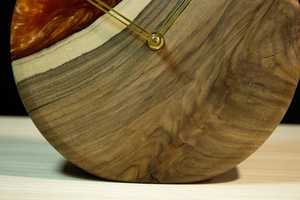 Contemporary Epoxy Resin Wooden <b>Table</b> <b>Clock</b> For Gifting & Homedecor Luxury Smooth Polish Finished Time Piece For Restaurant - Product Image 3