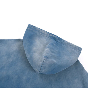 Sudadera con Capucha para Hombre, Estilo Vintage, Lavado Desgastado, Corte Regular, con Gráficos y Pedrería, 100% Algodón Felpa, para Invierno - Product Image 4