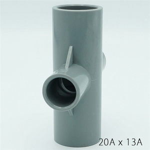 Raccord croisé PVC quatre voies 20Ax13A Kansaikako pour le traitement de l'eau, diverses variations, pour le branchement de tuyaux, fabriqué au Japon KJ-026-026 - Product Image 3