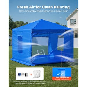 Portable Garage <b>Spray</b> Booth Tent 115.35 X 115.35 X 71.26 Inch Waterproof Foldable Frame Design 2 Mesh Side Windows for Auto - Product Image 3