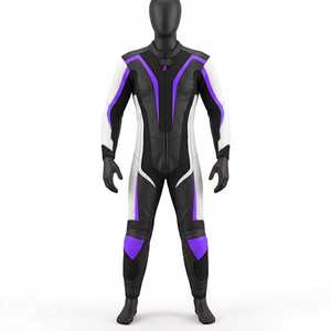 Combinaison de moto en cuir Spandex/Polyester imprimée respirante, équipement de course durable et protecteur pour moto, unisexe - Product Image 1