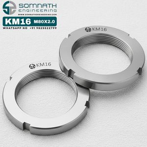 Écrous de blocage KM16 de haute qualité M80X2 à droite, entièrement de précision, pour montage sécurisé des roulements métriques, en acier inoxydable - Product Image 2