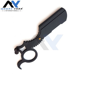 Rasoir professionnel pour les doigts avec étui en cuir noir – Rasoir droit de barbier de qualité supérieure pour la coupe de cheveux et le rasage de près - Product Image 6