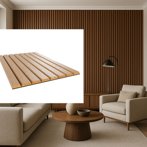 Panel de Pared de Madera - Función de Reducción de Ruido, Diseño Tambour para Comedor, Sala de Estar, Baño, Paneles Acústicos Decorativos de Madera para Interiores - Product Image 1