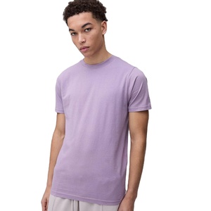 T-shirt uni vierge 100% coton pour hommes vente en gros pas cher impression numérique personnalisée coupe ample 180 200 220gsm t-shirts d'entraînement - Product Image 1