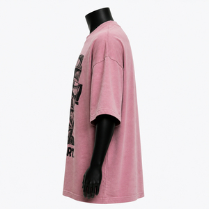 T-shirts pour hommes à épaules tombantes, 250 g/m², effet vintage, grammage lourd, col rond, luxe, coupe oversize - Product Image 4
