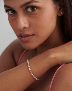 กำไลเพชรทรงกลมเจียระไนแบบบริลเลียนท์ที่ได้รับการรับรองจาก IGI เพชรเลี้ยงในห้องปฏิบัติการ 14 กะรัต ทอง 10K 14K 18K สีเหลือง ขาว ชมพู ทองคำขาว หรูหรา ของขวัญเครื่องประดับเทนนิส - Product Image 2