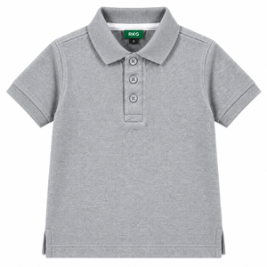Chemise polo à manches courtes pour garçons, haute couture, 100% coton, 180g, imprimé uni - Product Image 1