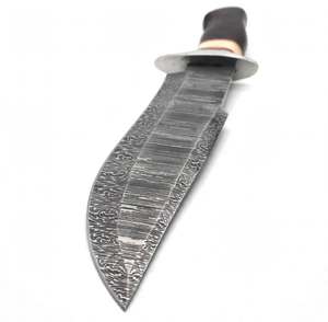 Herramienta Artesanal de Acero de Damasco Forjado a Mano con Mango de Hueso Blanco Liso y Madera de Ébano Oscuro - Product Image 2