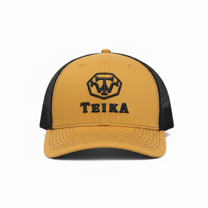 Gorra de béisbol OEM 2026 con logotipo bordado personalizado, gorra trucker de malla naranja y negra con bordado 3D, venta al por mayor - Product Image 1