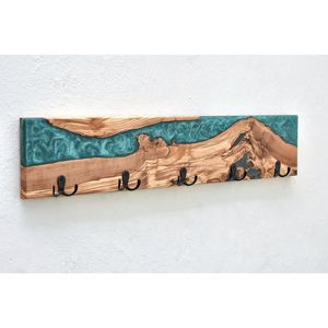 Luxury Beach Inspired Wooden Wall <b>Hook</b> Rack Resin Craft Handmade Coastal Entryway Organizer Decorative Home Accent - Product Image 4