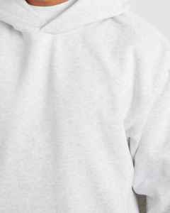 Sweat-shirt à capuche blanc pour homme, coupe classique, couleur unie, tricoté, 100% coton, tissu FRENCH TERRY, vêtements d'automne - Product Image 5