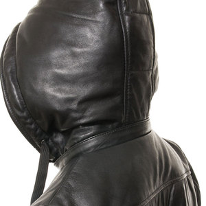 <b>Women</b> Genuine <b>Leather</b> Quilted Hooded <b>Long</b> <b>Jacket</b> Full Sleeve Zipper Closure Winter Outerwear OEM Wholesale Supplier - Product Image 6