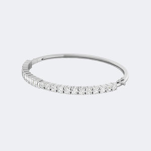 Bracelet jonc en or massif serti de diamants ronds et émeraudes de 4,00 carats, bijou de déclaration avec pierres de formes variées, cadeau pour femme - Product Image 3