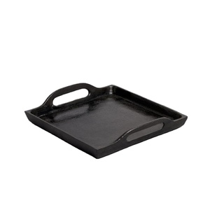 Plateau noir à usage commercial, fournitures pour événements festifs, plateaux décoratifs faits à la main, plateau de service pour fruits et petit-déjeuner, fournitures pour restaurants - Product Image 1