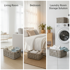 Cestas de Almacenamiento de Ratán Natural XL para Organización del Hogar, Cestas Decorativas Tejidas a Mano Ecológicas de Gran Capacidad - Product Image 5