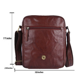 กระเป๋าคาดลำตัว SALVA LEATHER ผ้าแคนวาส สีน้ำตาล สไตล์วินเทจ กระเป๋าสะพายข้างผู้ชาย มีช่องซิป สายปรับได้ ความจุตามสั่ง - Product Image 5