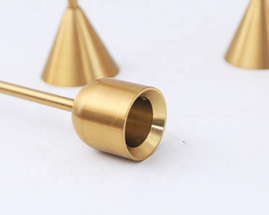 Portavelas de Estilo Europeo, Decoración de Metal, Color Cobre, Juego de Tres Piezas, Decoración para Bodas, Candelabro - Product Image 5