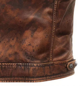 Nouvelle arrivée - Gilet 100% cuir véritable - Gilet respirant de haute qualité - Gilet d'hiver pour homme - Grande taille - Imperméable - Coupe-vent - Gilet de motard - Product Image 2