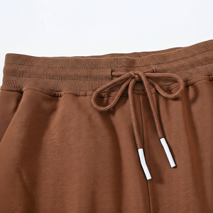 Shorts décontractés coupe classique avec poches zippées en molleton de coton doux et extensible, style streetwear unisexe, respirant, pour le sport - Product Image 4