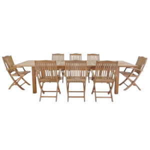 ชุดโต๊ะและเก้าอี้เฟอร์นิเจอร์ไม้สัก ดีไซน์ทันสมัย เหมาะสำหรับห้องรับประทานอาหารหรือร้านอาหารกลางแจ้ง  ลดราคาพิเศษ - Product Image 2