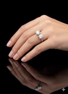 Luxury Toi et Moi Lab Grown VVS VS Clarity Diamond <b>Ring</b> in 14KT Gold Modern <b>Two</b> <b>Stone</b> <b>Ring</b> Manufacturer India - Product Image 3