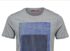 เสื้อยืดคอกลมแขนสั้นผู้ชาย Hawk Eye ลายพิมพ์เรขาคณิต ทรงปกติ สไตล์ลำลอง ผ้าคอตตอนเจอร์ซีย์ - Product Image 3