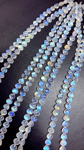 Natural Blue Flash Rainbow Moonstone Smooth Heart Briolette Beads Gemstone Strand for Jewelry Making Necklace <b>Bracelet</b> Earrings - Product Image 4