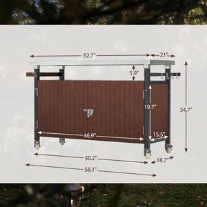 Carrello da Cucina per Esterni in Acciaio Inossidabile con Ganci per Piano di Lavoro e Porta Spezie - Product Image 2