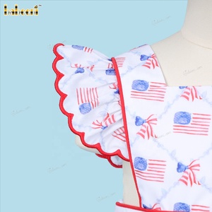 Ensembles de vêtements pour bébés garçons, motif drapeaux américains, broderie à la main, collection automne, OEM ODM, imprimé tricoté, 100% coton, ignifuge, certifié OEKO-TEX - Product Image 4