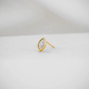 Pendientes de Diamantes Cultivados en Laboratorio con Corte Marquesa y Engaste de Bisel, Oro Sólido de 14K, Certificación IGI, Joyería Minimalista para Fiesta para Mujer - Product Image 6