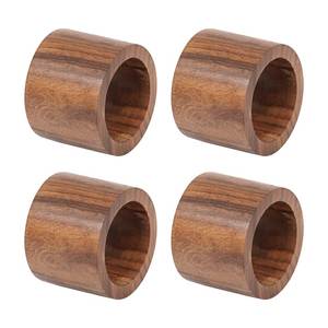 Wooden <b>Wedding</b> Napkin Holder & <b>Tissue</b> Stand India Design Durable Round Wood Napkin Stand - Product Image 5